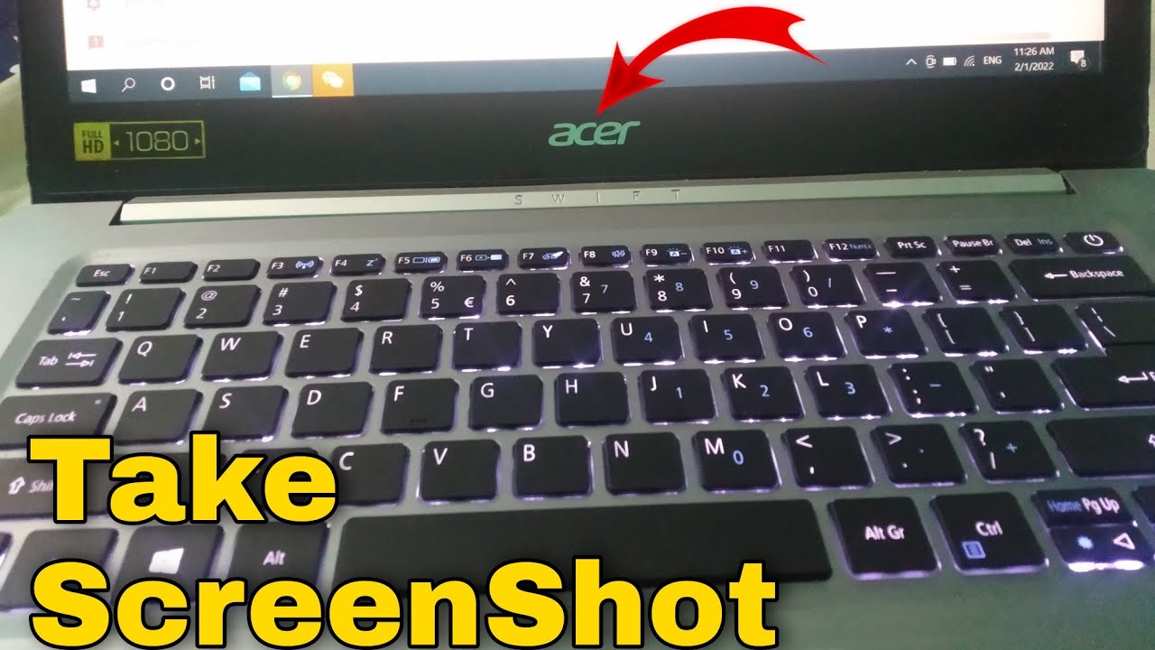 Mengambil screenshot seluruh layar laptop acer